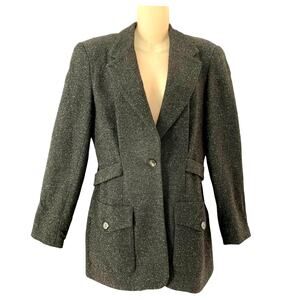 Kenar Studio Charcoal Tweed Wool Silk Blend Blazer size 6